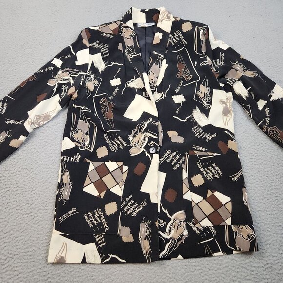 Women's Vintage Oversized Blazer Jacket Small 80’s Designer Statement Minimalist - Picture 8 of 11